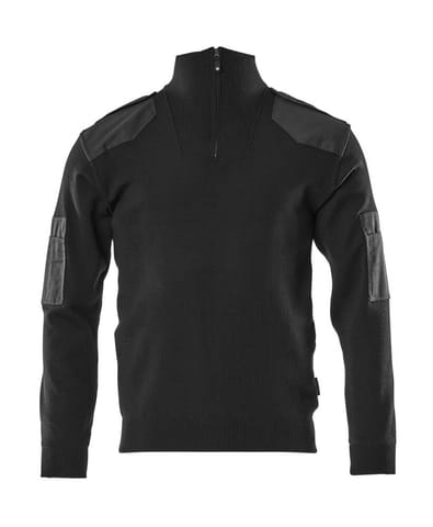 ⁨MASCOT® Bluza z dzianiny z krótkim zamkiem błyskawicznym FRONTLINE (kolor czerń, rozmiar L)⁩ w sklepie Wasserman.eu