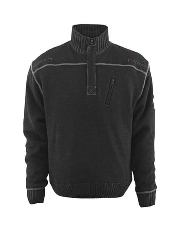 ⁨MASCOT® Bluza z dzianiny z krótkim zamkiem błyskawicznym FRONTLINE (kolor czerń, rozmiar L)⁩ w sklepie Wasserman.eu