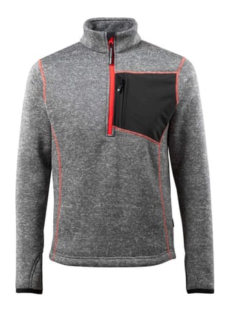 ⁨MASCOT® Bluza z dzianiny z krótkim zamkiem błyskawicznym HARDWEAR (kolor szary nakrapiany, rozmiar L)⁩ w sklepie Wasserman.eu