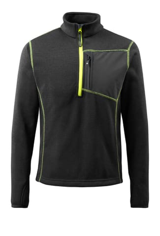 ⁨MASCOT® Bluza z dzianiny z krótkim zamkiem błyskawicznym HARDWEAR (kolor czerń, rozmiar L)⁩ w sklepie Wasserman.eu