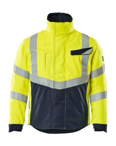 ⁨MASCOT® Kurtka zimowa MULTISAFE (kolor żółty hi-vis/ciemny granat, rozmiar 2XL)⁩ w sklepie Wasserman.eu