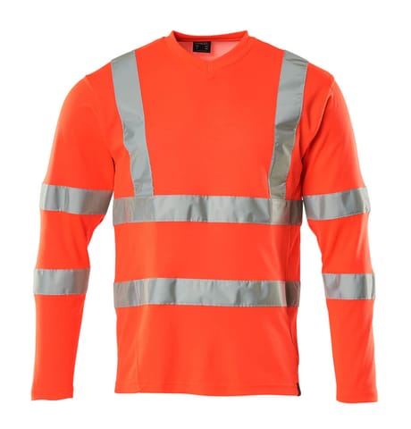 ⁨MASCOT® T-Shirt z długimi rękawami SAFE CLASSIC (kolor czerwień hi-vis, rozmiar L)⁩ w sklepie Wasserman.eu