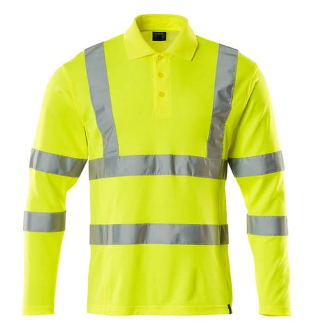 ⁨MASCOT® Koszulka polo z długimi rękawami SAFE CLASSIC (kolor żółty hi-vis, rozmiar L)⁩ w sklepie Wasserman.eu