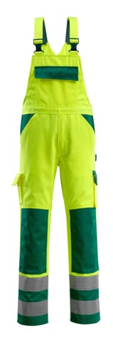 ⁨MASCOT® Ogrodniczki z kieszeniami na kolanach SAFE COMPETE (kolor żółty hi-vis/zieleń, rozmiar 82C50)⁩ w sklepie Wasserman.eu