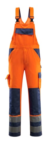 ⁨MASCOT® Ogrodniczki z kieszeniami na kolanach SAFE COMPETE (kolor pomarańcz hi-vis/granat, rozmiar 82C54)⁩ w sklepie Wasserman.eu