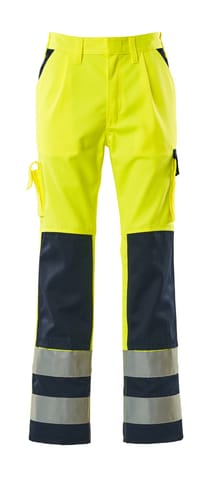 ⁨MASCOT® Spodnie z kieszeniami na kolanach SAFE COMPETE (kolor żółty hi-vis/granat, rozmiar 90C66)⁩ w sklepie Wasserman.eu