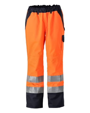 ⁨MASCOT® Spodnie zewnętrzne naciągane SAFE IMAGE (kolor pomarańcz hi-vis/granat, rozmiar L)⁩ w sklepie Wasserman.eu