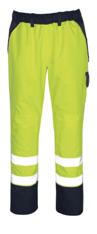 ⁨MASCOT® Spodnie zewnętrzne naciągane SAFE IMAGE (kolor żółty hi-vis/granat, rozmiar L)⁩ w sklepie Wasserman.eu