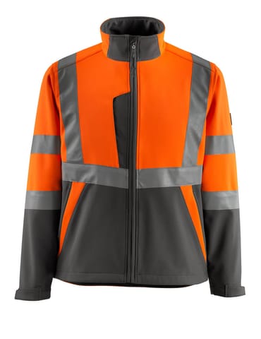⁨MASCOT® Kurtka softshell SAFE LIGHT (kolor pomarańcz hi-vis/ciemny antracyt, rozmiar L)⁩ w sklepie Wasserman.eu