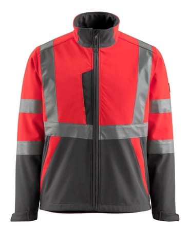 ⁨MASCOT® Kurtka softshell SAFE LIGHT (kolor czerwień hi-vis/ciemny antracyt, rozmiar L)⁩ w sklepie Wasserman.eu