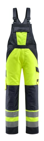 ⁨MASCOT® Ogrodniczki z kieszeniami na kolanach SAFE LIGHT (kolor żółty hi-vis/ciemny granat, rozmiar 90C50)⁩ w sklepie Wasserman.eu