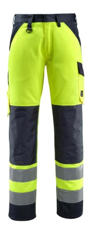 ⁨MASCOT® Spodnie z kieszeniami na kolanach SAFE LIGHT (kolor żółty hi-vis/ciemny granat, rozmiar 76C46)⁩ w sklepie Wasserman.eu