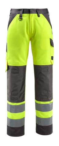 ⁨MASCOT® Spodnie z kieszeniami na kolanach SAFE LIGHT (kolor żółty hi-vis/ciemny antracyt, rozmiar 82C60)⁩ w sklepie Wasserman.eu