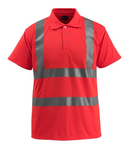 ⁨MASCOT® Koszulka polo SAFE LIGHT (kolor czerwień hi-vis, rozmiar L)⁩ w sklepie Wasserman.eu