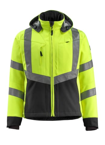 ⁨MASCOT® Kurtka softshell SAFE SUPREME (kolor żółty hi-vis/czerń, rozmiar L)⁩ w sklepie Wasserman.eu