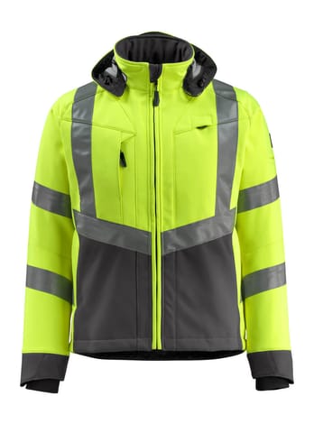 ⁨MASCOT® Kurtka softshell SAFE SUPREME (kolor żółty hi-vis/ciemny antracyt, rozmiar L)⁩ w sklepie Wasserman.eu