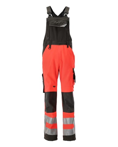 ⁨MASCOT® Ogrodniczki z kieszeniami na kolanach SAFE SUPREME (kolor czerwień hi-vis/ciemny antracyt, rozmiar 82C64)⁩ w sklepie Wasserman.eu