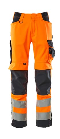 ⁨MASCOT® Spodnie z kieszeniami na kolanach SAFE SUPREME (kolor pomarańcz hi-vis/ciemny granat, rozmiar 76C50)⁩ w sklepie Wasserman.eu