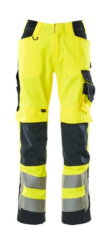 ⁨MASCOT® Spodnie z kieszeniami na kolanach SAFE SUPREME (kolor żółty hi-vis/ciemny granat, rozmiar 76C54)⁩ w sklepie Wasserman.eu