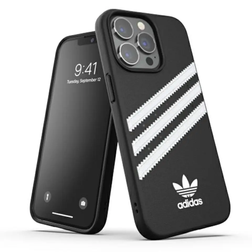 ⁨Adidas OR Moulded Case PU iPhone 13 Pro / 13 6,1" czarno biały / black white 47114⁩ w sklepie Wasserman.eu