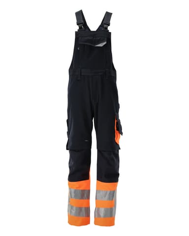 ⁨MASCOT® Ogrodniczki z kieszeniami na kolanach SAFE SUPREME (kolor ciemny granat/pomarańcz hi-vis, rozmiar 76C56)⁩ w sklepie Wasserman.eu