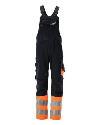 ⁨MASCOT® Ogrodniczki z kieszeniami na kolanach SAFE SUPREME (kolor ciemny granat/pomarańcz hi-vis, rozmiar 76C58)⁩ w sklepie Wasserman.eu