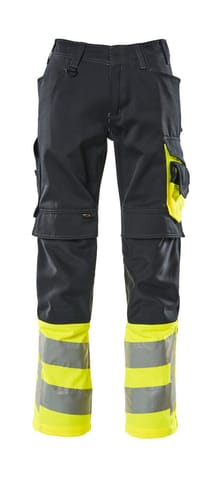 ⁨MASCOT® Spodnie z kieszeniami na kolanach SAFE SUPREME (kolor ciemny granat/żółty hi-vis, rozmiar 76C50)⁩ w sklepie Wasserman.eu
