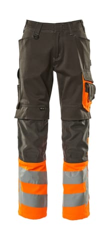 ⁨MASCOT® Spodnie z kieszeniami na kolanach SAFE SUPREME (kolor ciemny antracyt/pomarańcz hi-vis, rozmiar 90C51)⁩ w sklepie Wasserman.eu