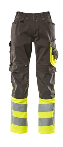 ⁨MASCOT® Spodnie z kieszeniami na kolanach SAFE SUPREME (kolor ciemny antracyt/żółty hi-vis, rozmiar 76C48)⁩ w sklepie Wasserman.eu