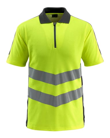 ⁨MASCOT® Koszulka polo SAFE SUPREME (kolor żółty hi-vis/czerń, rozmiar L)⁩ w sklepie Wasserman.eu