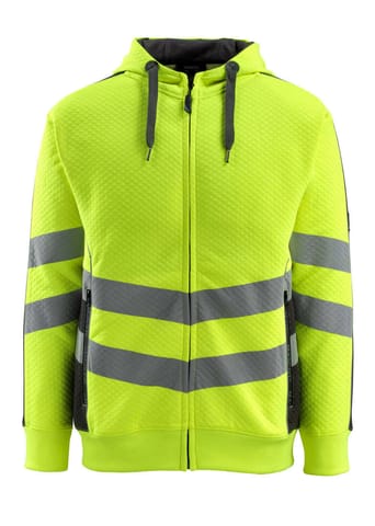 ⁨MASCOT® Bluza z kapturem z zamkiem błyskawicznym SAFE SUPREME (kolor żółty hi-vis/czerń, rozmiar XL)⁩ w sklepie Wasserman.eu