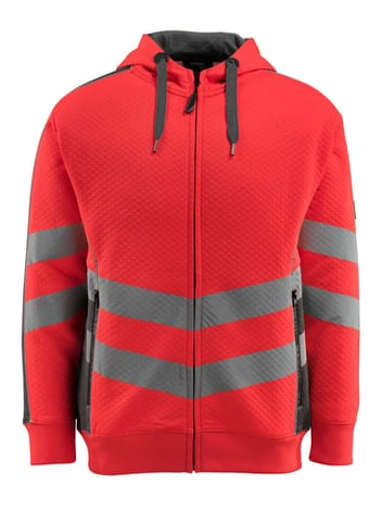 ⁨MASCOT® Bluza z kapturem z zamkiem błyskawicznym SAFE SUPREME (kolor czerwień hi-vis/ciemny antracyt, rozmiar 3XL)⁩ w sklepie Wasserman.eu