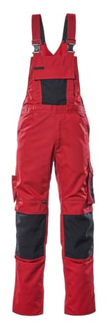 ⁨MASCOT® Ogrodniczki z kieszeniami na kolanach UNIQUE (kolor czerwień/czerń, rozmiar 82C62)⁩ w sklepie Wasserman.eu