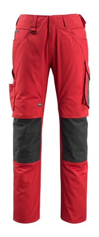 ⁨MASCOT® Spodnie z kieszeniami na kolanach UNIQUE (kolor czerwień/czerń, rozmiar 76C52)⁩ w sklepie Wasserman.eu