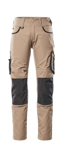 ⁨MASCOT® Spodnie z kieszeniami na kolanach UNIQUE (kolor jasny khaki/czerń, rozmiar 82C49)⁩ w sklepie Wasserman.eu
