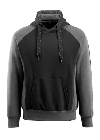 ⁨MASCOT® Bluza z kapturem UNIQUE (kolor czerń/ciemny antracyt, rozmiar L)⁩ w sklepie Wasserman.eu