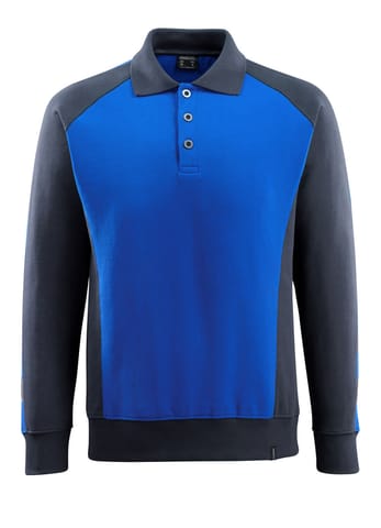 ⁨MASCOT® Bluza polo UNIQUE (kolor niebieski/ciemny granat, rozmiar L)⁩ w sklepie Wasserman.eu