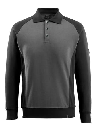 ⁨MASCOT® Bluza polo UNIQUE (kolor ciemny antracyt/czerń, rozmiar L)⁩ w sklepie Wasserman.eu
