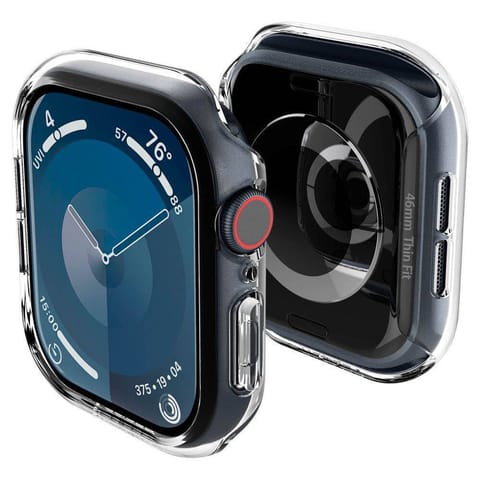 ⁨Etui APPLE WATCH 10 (46MM) Spigen Thin Fit Crystal Clear transparentne⁩ w sklepie Wasserman.eu