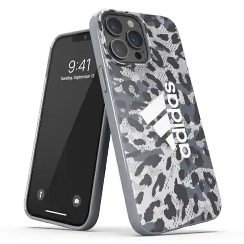 ⁨Adidas OR Snap Case Leopard iPhone 13 Pro Max 6,7" szary/grey 47262⁩ w sklepie Wasserman.eu