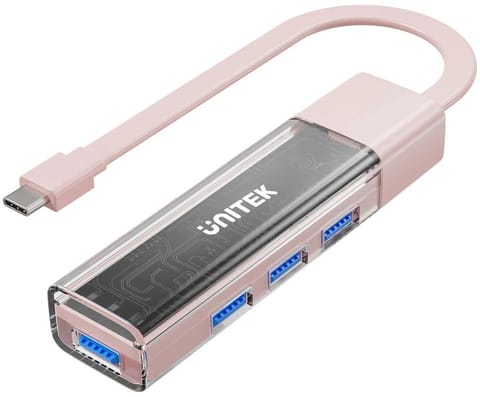 ⁨Unitek Hub dwukierunkowy USB C/USB A 5Gbps różowy⁩ w sklepie Wasserman.eu