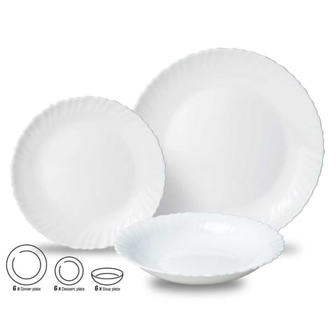 ⁨KOMPLET OBIADOWY OPAL DLA 6 OSÓB 18 ELEM. KINGHOFF KH-1875⁩ w sklepie Wasserman.eu