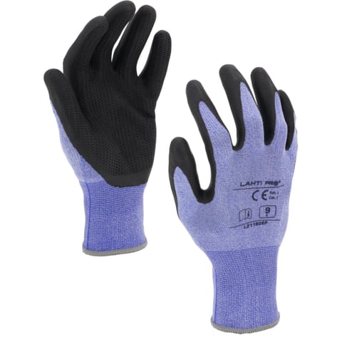 ⁨GLOVES LATEX BLACK-BLUE L211611P, CARD, "11", CE, LAHTI⁩ at Wasserman.eu