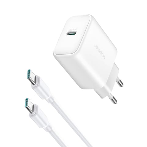 ⁨Ładowarka sieciowa USB-C PD 30W QC SFC + kabel USB-C 1m - biały⁩ w sklepie Wasserman.eu