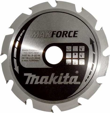 ⁨MAKITA CIRCULAR SAW BLADE 190x30x12Z MAKFORCE WOOD⁩ at Wasserman.eu