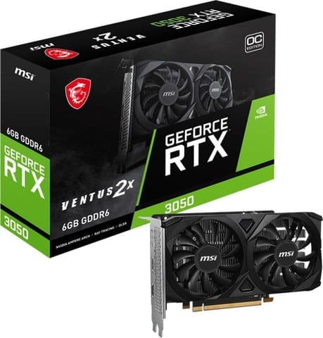 ⁨Graphics card. MSI GeForce RTX 3050 VENTUS 2X E 6G OC⁩ at Wasserman.eu