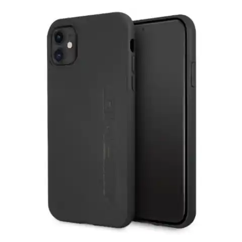 ⁨AMG AMHCN61DOLBK iPhone 11 6.1" black/black hardcase Leather Hot Stamped⁩ at Wasserman.eu