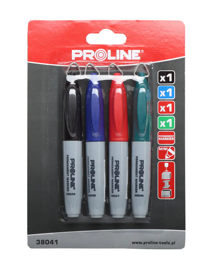 Markery perm. "mini" 4 szt. (cza,nie,cze,zie), karta,proline w sklepie Wasserman.eu