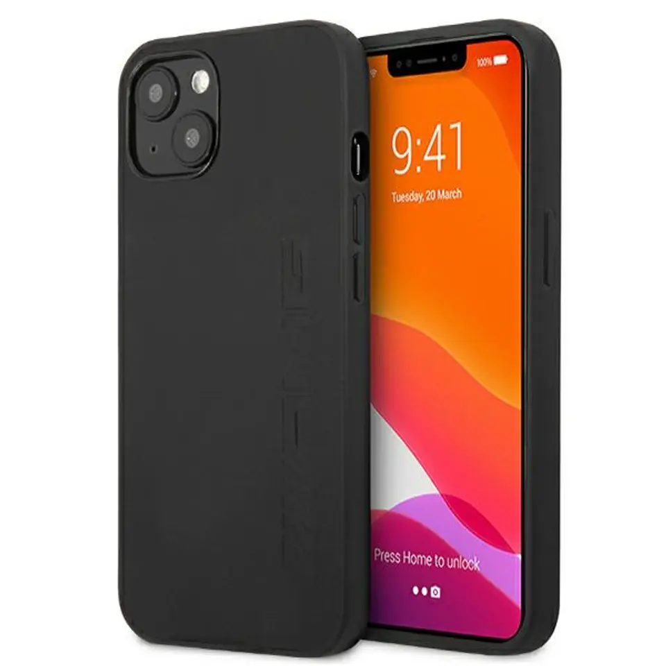 ⁨AMG AMHCP13SDOLBK iPhone 13 mini 5,4" black/black hardcase Leather Hot Stamped⁩ at Wasserman.eu