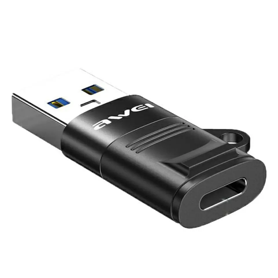 ⁨AWEI Adapter CL-13 USB-C/USB-A czarny/black⁩ w sklepie Wasserman.eu